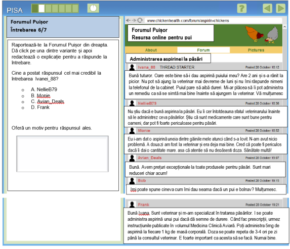 intrebare evaluare pisa lectura romania