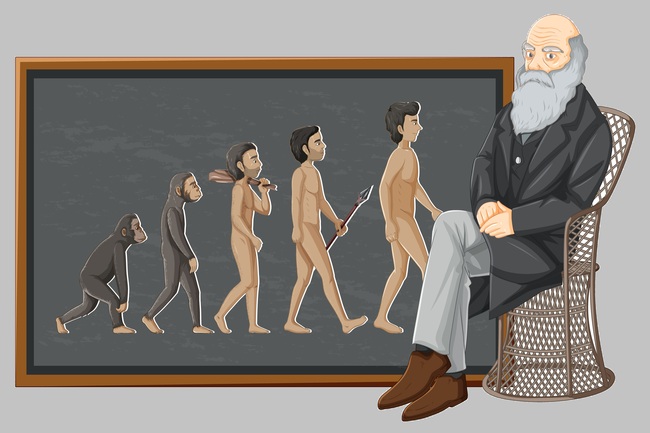 desen cu cahrles darwin si evolutia omului