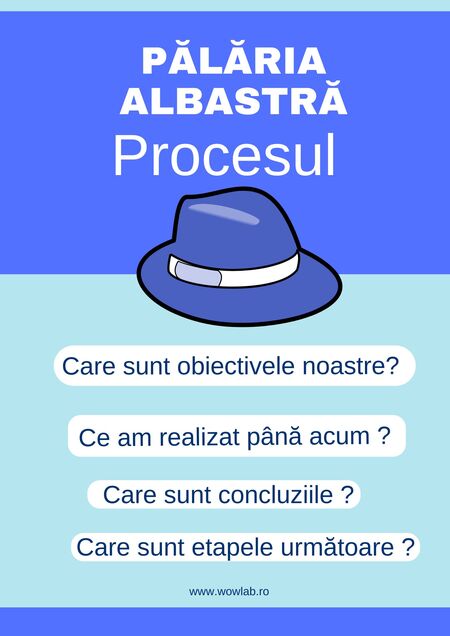 vizual cu palaria albastra din metoda palariilor ganditoare