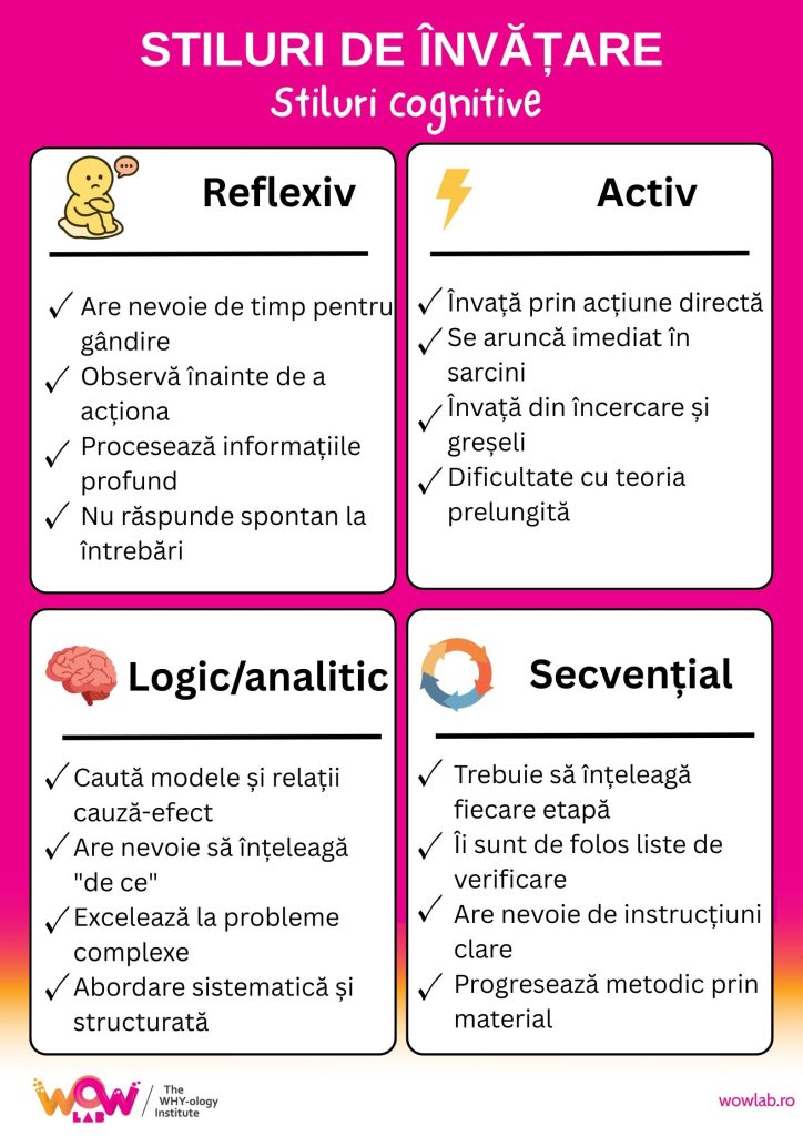 infografic cu stiluri de invatare cognitive