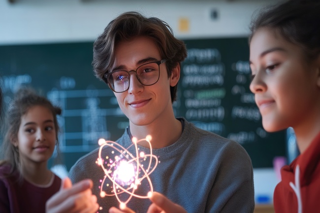 Copii intr-un laborator