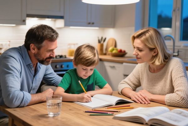 Adulti care ajuta copilul la teme