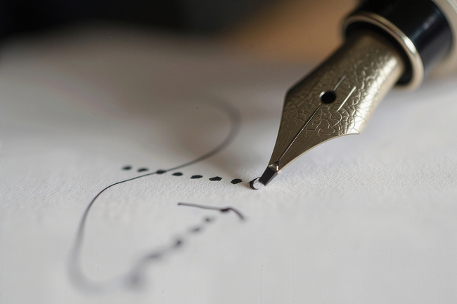 Scriere cu stiloul pe hartie