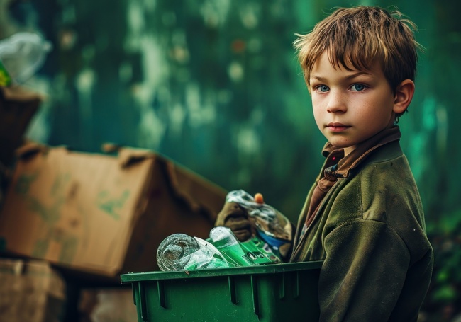 baiat recicland produse de plastic